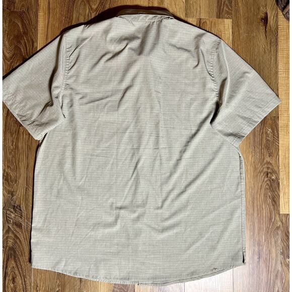 Avalanche Men Size XL Sand Tan Stretch‎ Short Sleeve Outdoor Hiking Shirt EUC - Picture 2 of 9